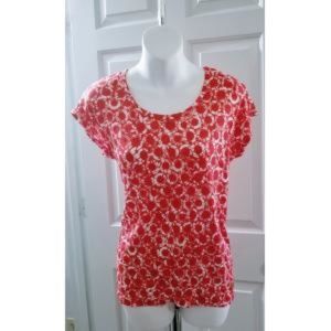 MICHAEL KORS M Red White T Tee Shirt Top NWT Tunic